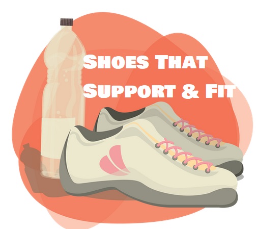 running shoes should be supportive and fit