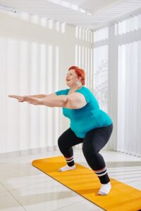 Obese Women Doing Pilates