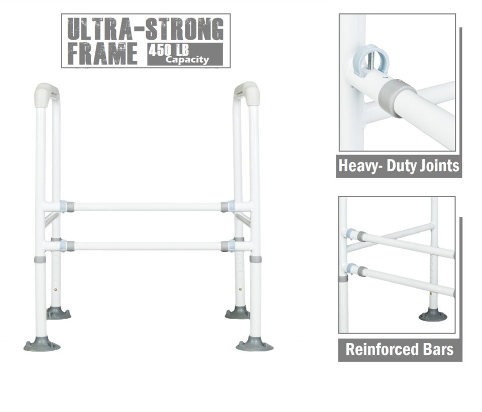 Heavy Duty Toilet Safety Frame For Big & Heavy People